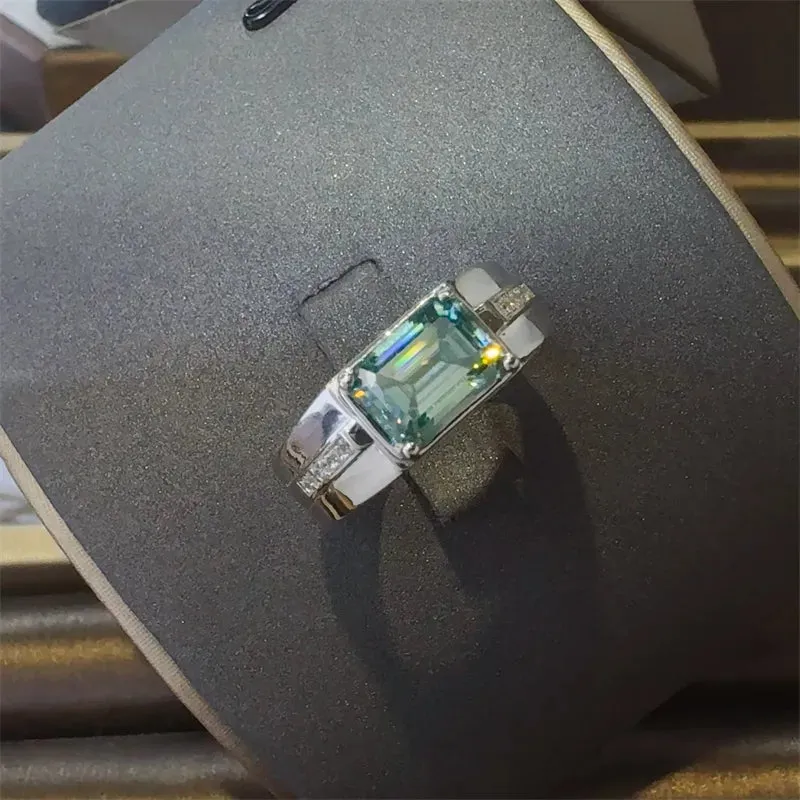 3 Carat 925 Sterling Silver Moissanite Rectangle Shape Ring sold by Gigi Laurent product image thumbnail 2