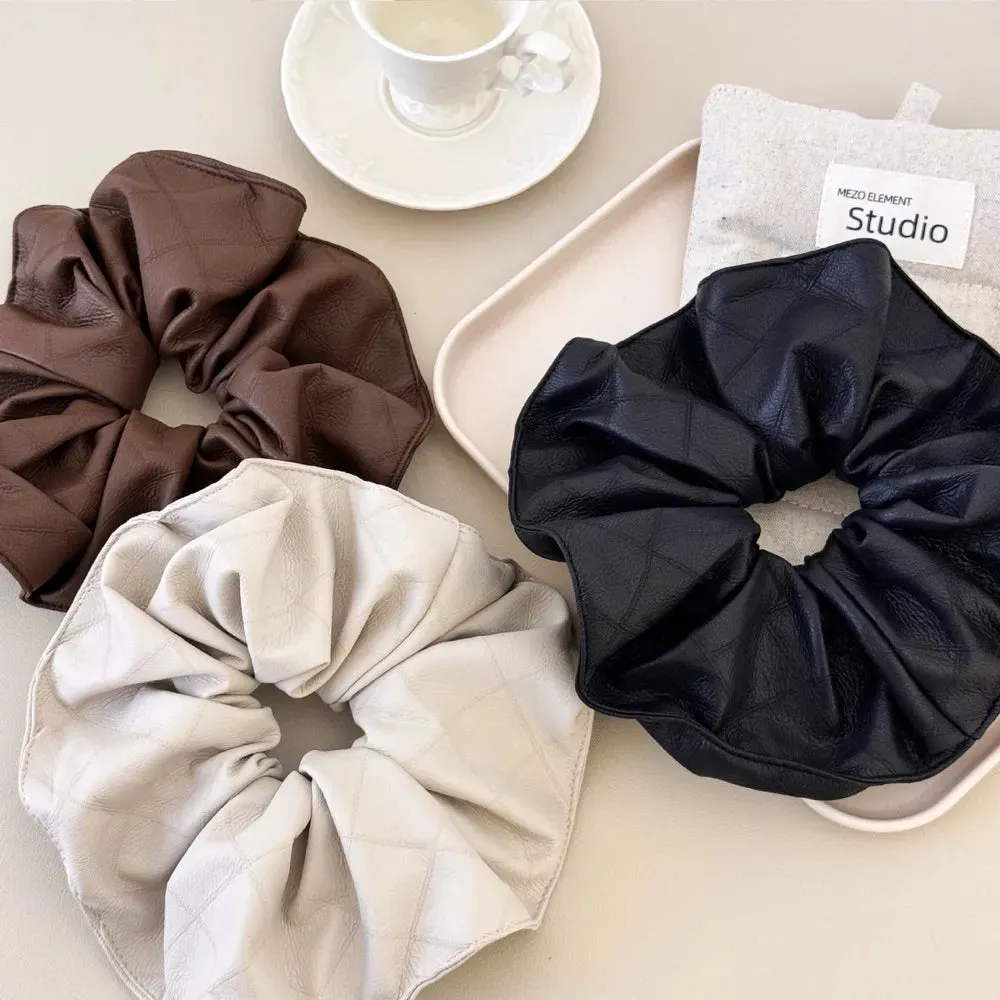 3-Piece PU Leather Elastic Hair Scrunchy sold by Gigi Laurent