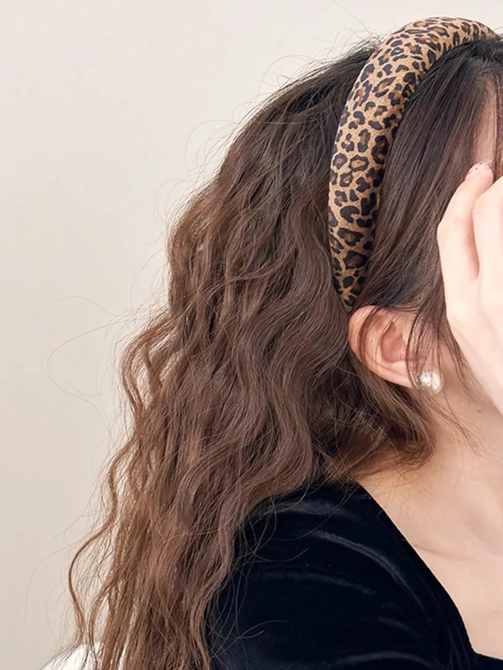 Leopard Polyester Wide Headband sold by Gigi Laurent product image thumbnail 2
