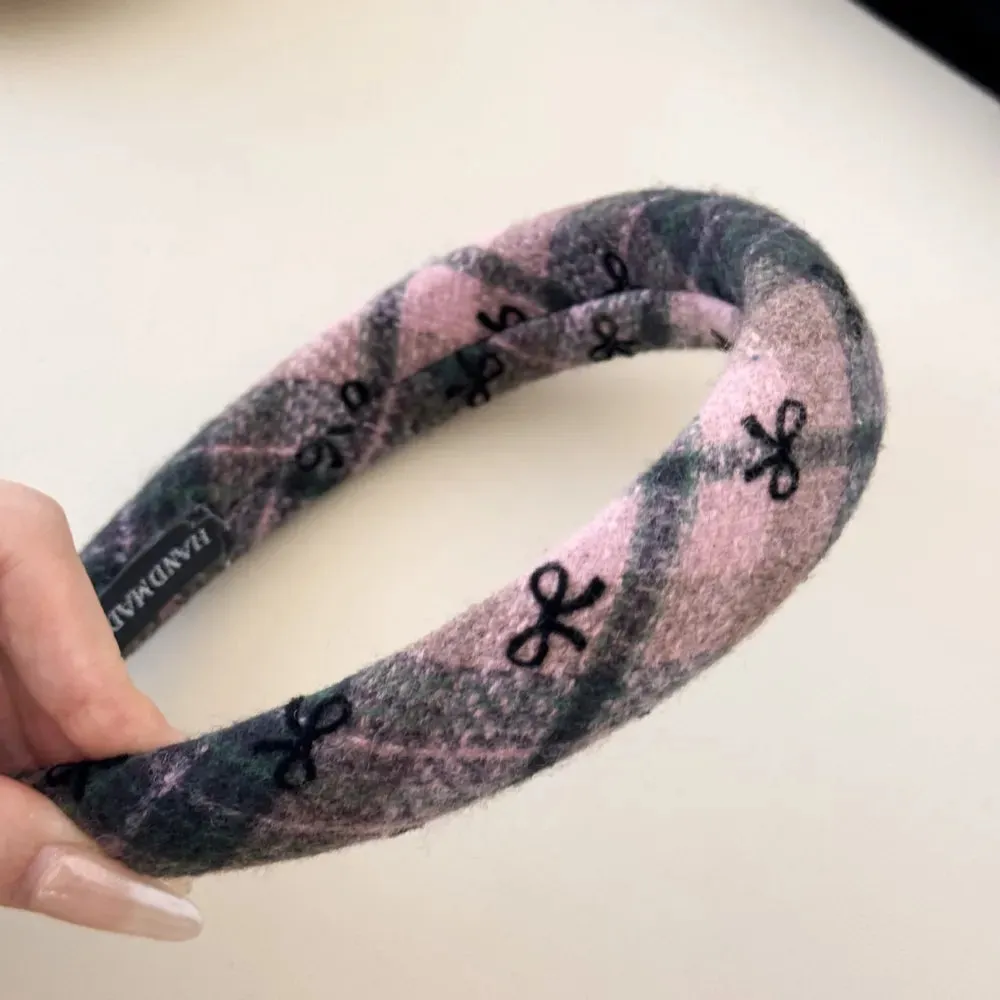 Bow Plaid Polyester Hair Headband sold by Gigi Laurent product image thumbnail 2