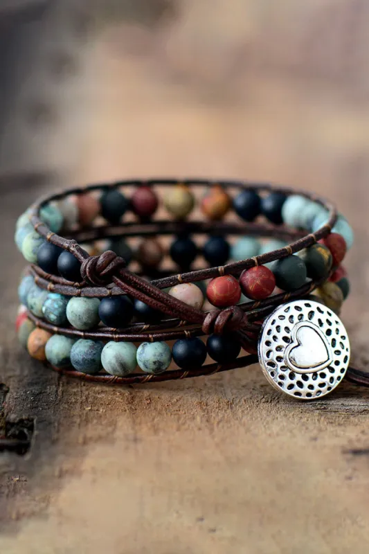Handmade Triple Layer Beaded Agate Bracelet sold by Gigi Laurent