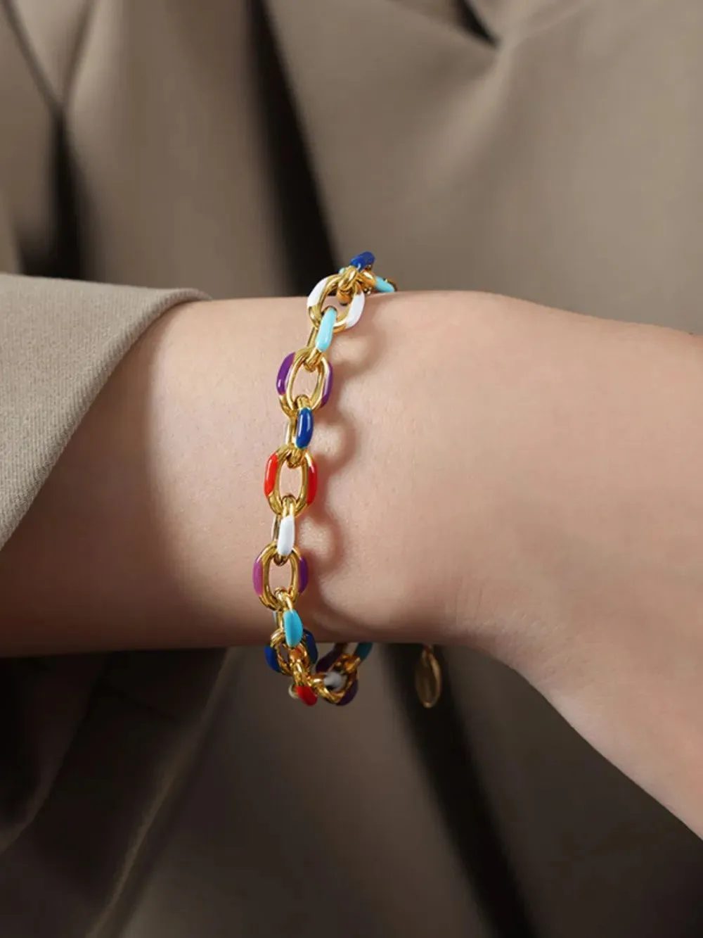 Titanium Steel Oil Drip Chain Bracelet sold by Gigi Laurent product image thumbnail 2