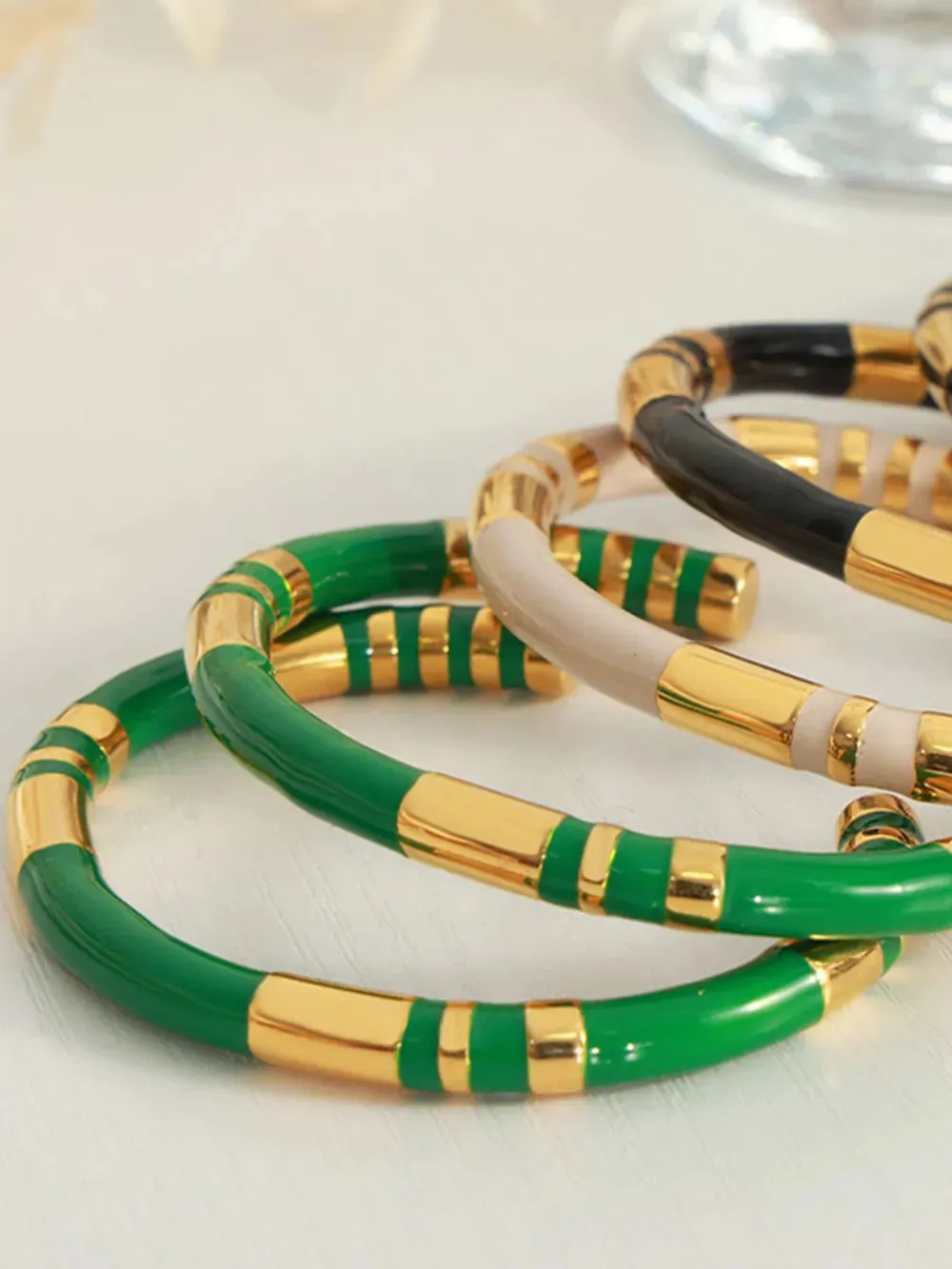 Enamel Titanium Steel Cuff Bracelet sold by Gigi Laurent product image thumbnail 4