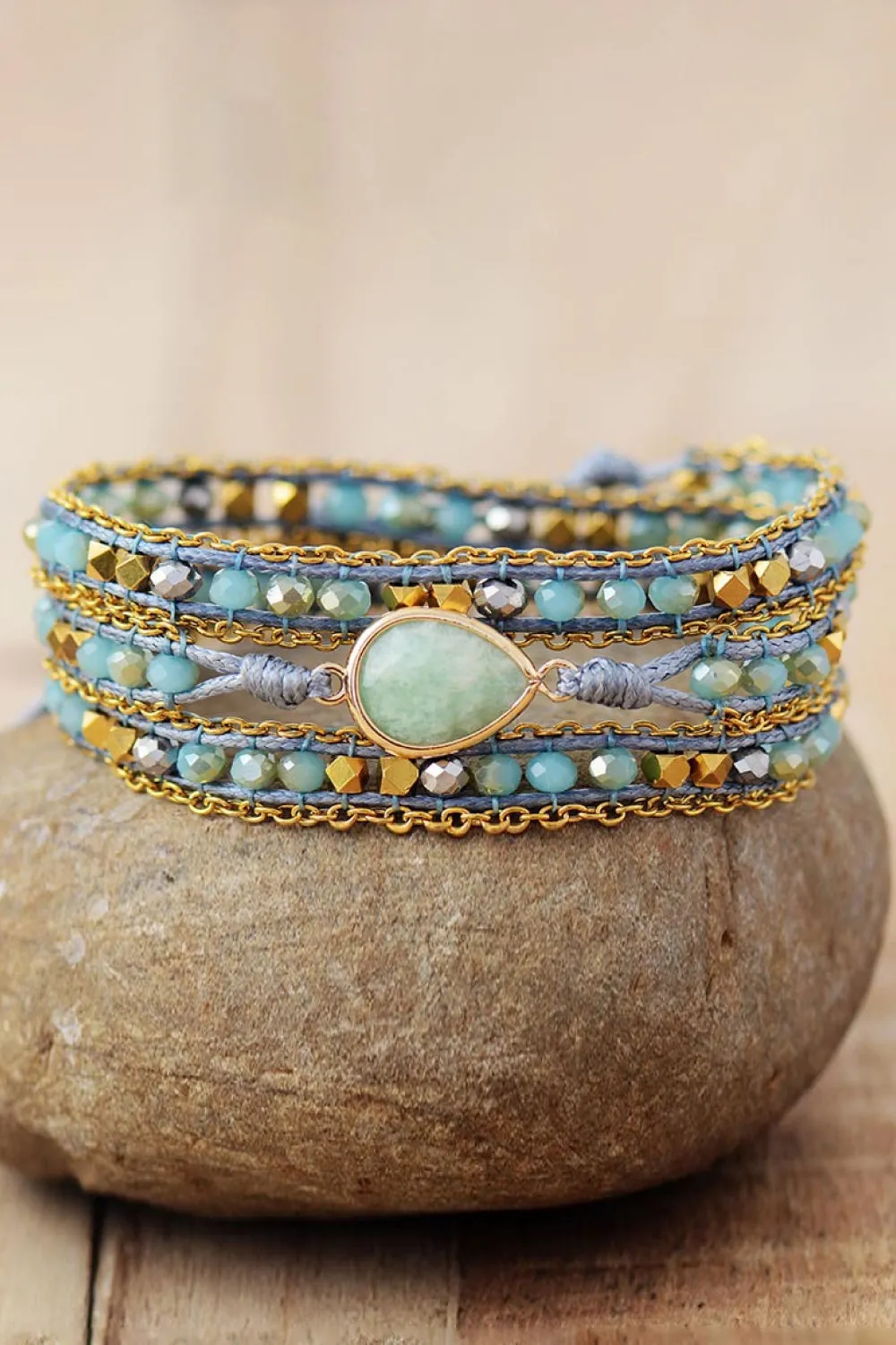 Handmade Teardrop Shape Triple Layer Beaded Bracelet sold by Gigi Laurent product image thumbnail 4
