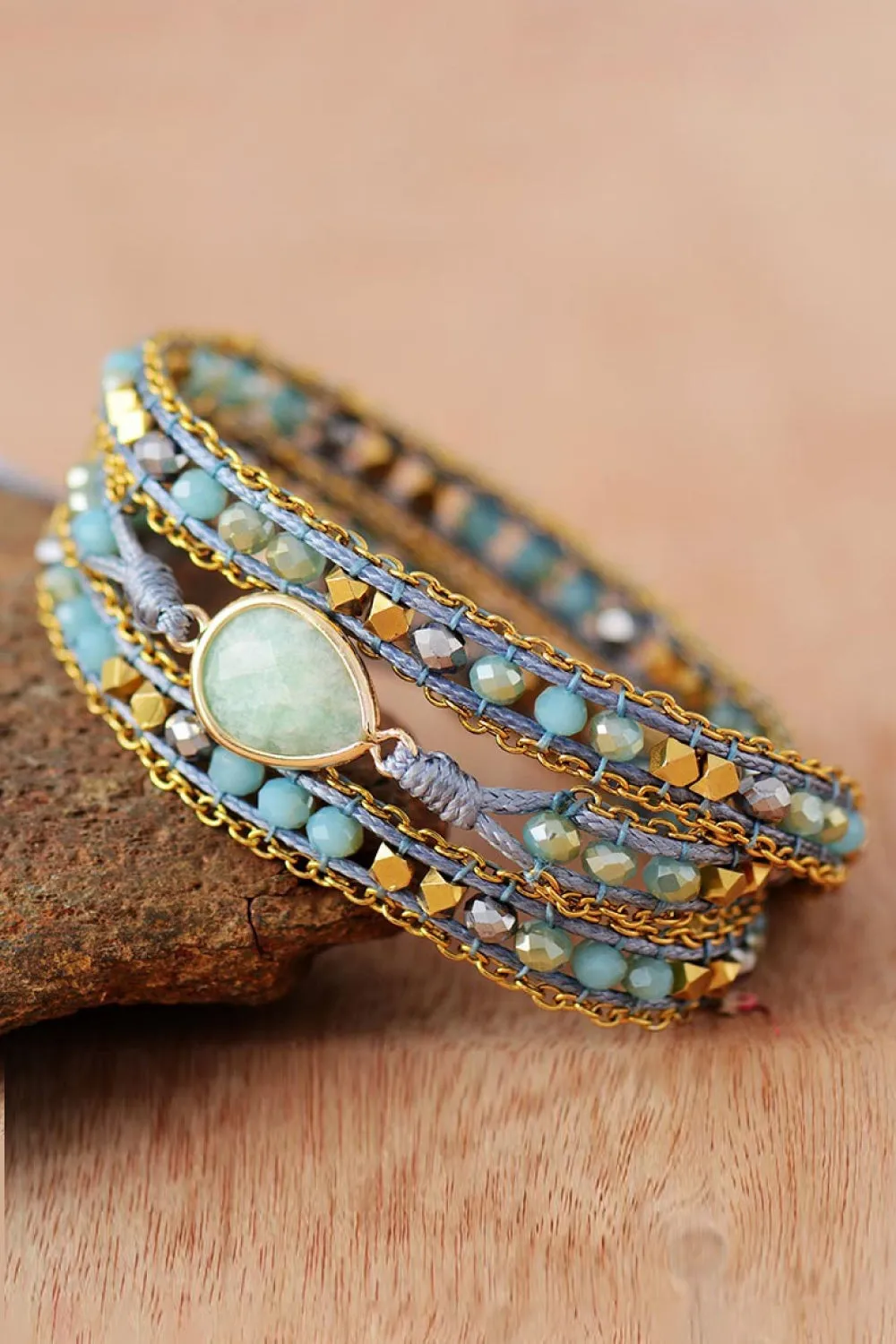Handmade Teardrop Shape Triple Layer Beaded Bracelet sold by Gigi Laurent product image thumbnail 2