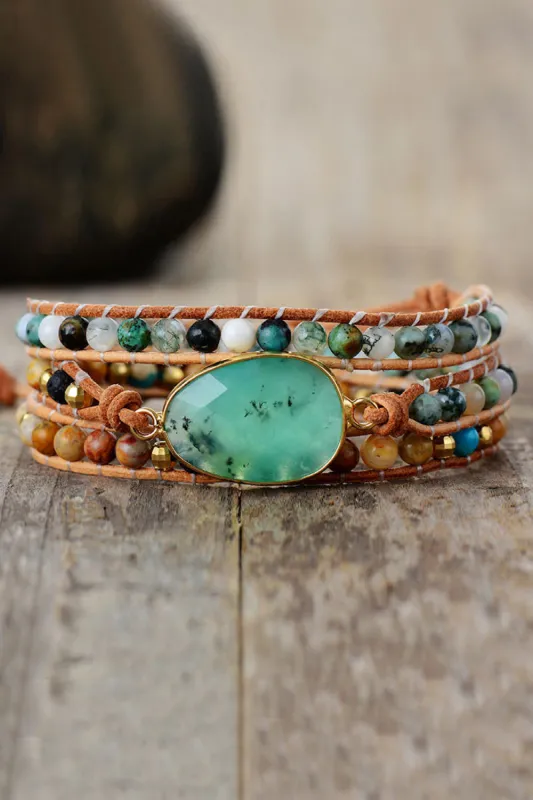 Natural Stone & Agate Layered Bracelet sold by Gigi Laurent