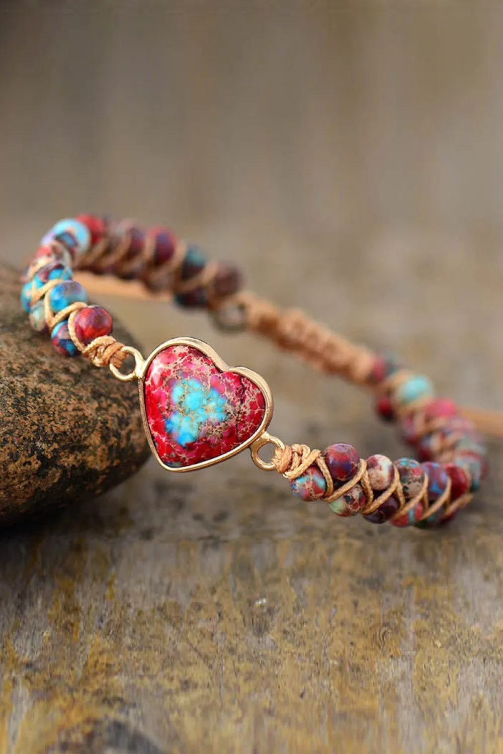 Handmade Heart Shape Natural Stone Bracelet sold by Gigi Laurent product image thumbnail 2