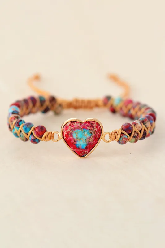 Handmade Heart Shape Natural Stone Bracelet sold by Gigi Laurent