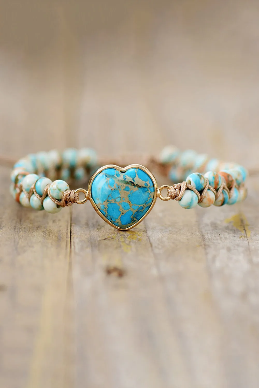 Handmade Heart Shape Natural Stone Bracelet sold by Gigi Laurent