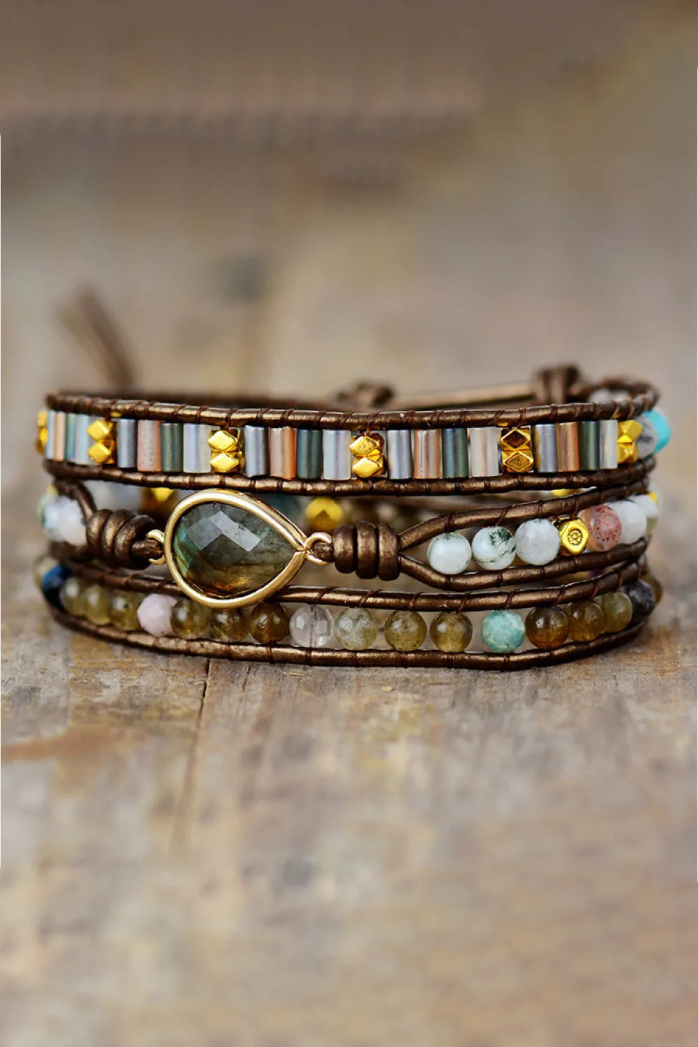 Handmade Triple Layer Beaded Bracelet sold by Gigi Laurent product image thumbnail 4