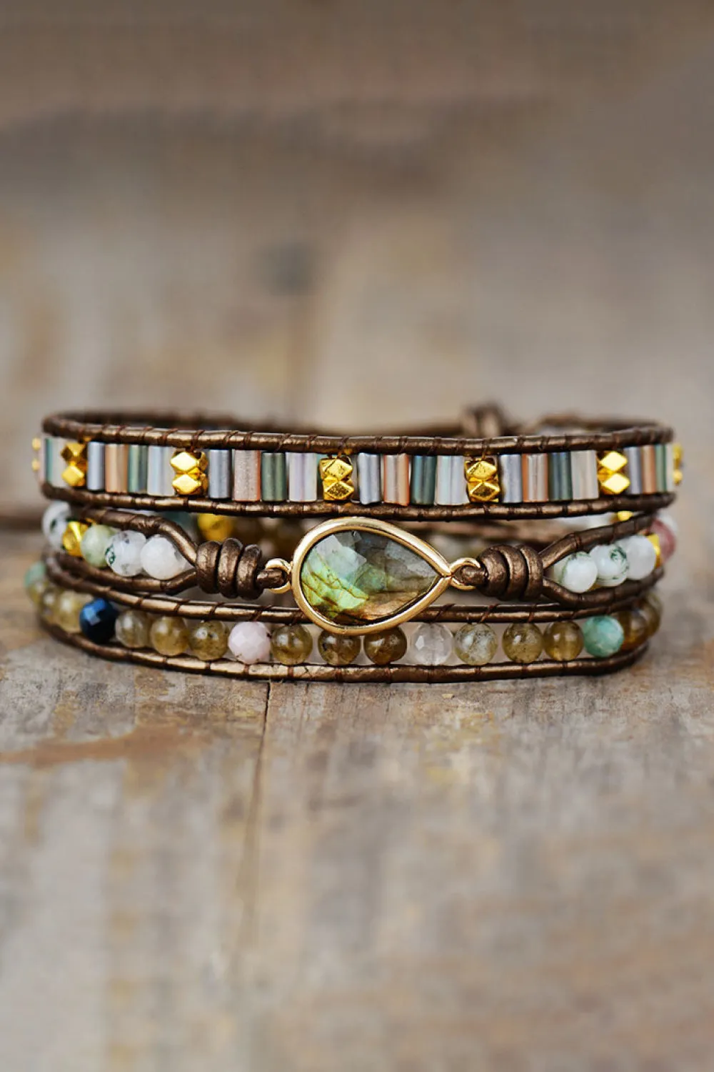 Handmade Triple Layer Beaded Bracelet sold by Gigi Laurent product image thumbnail 3