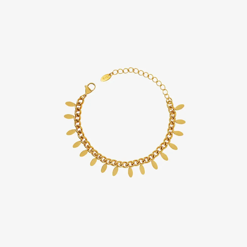 Titanium Steel Leaf Charm Bracelet sold by Gigi Laurent product image thumbnail 2