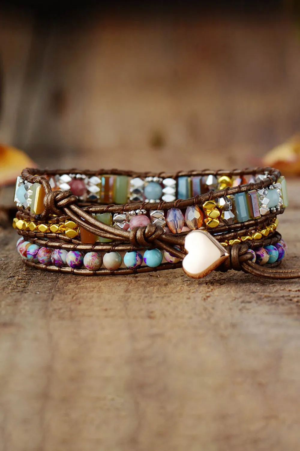 Handmade Crystal Beaded Natural Stone Bracelet sold by Gigi Laurent product image thumbnail 2