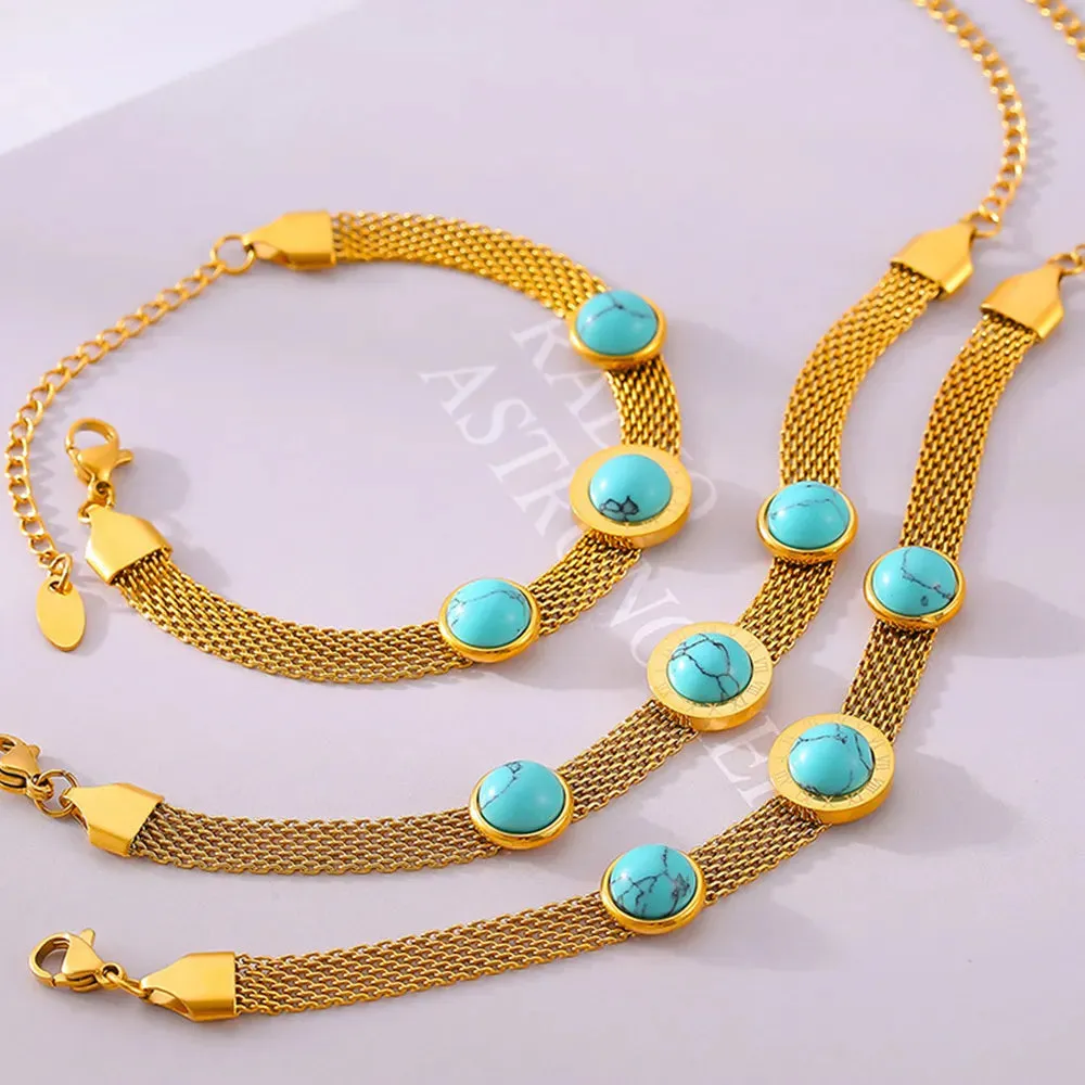 Turquoise Titanium Steel Bracelet sold by Gigi Laurent product image thumbnail 4