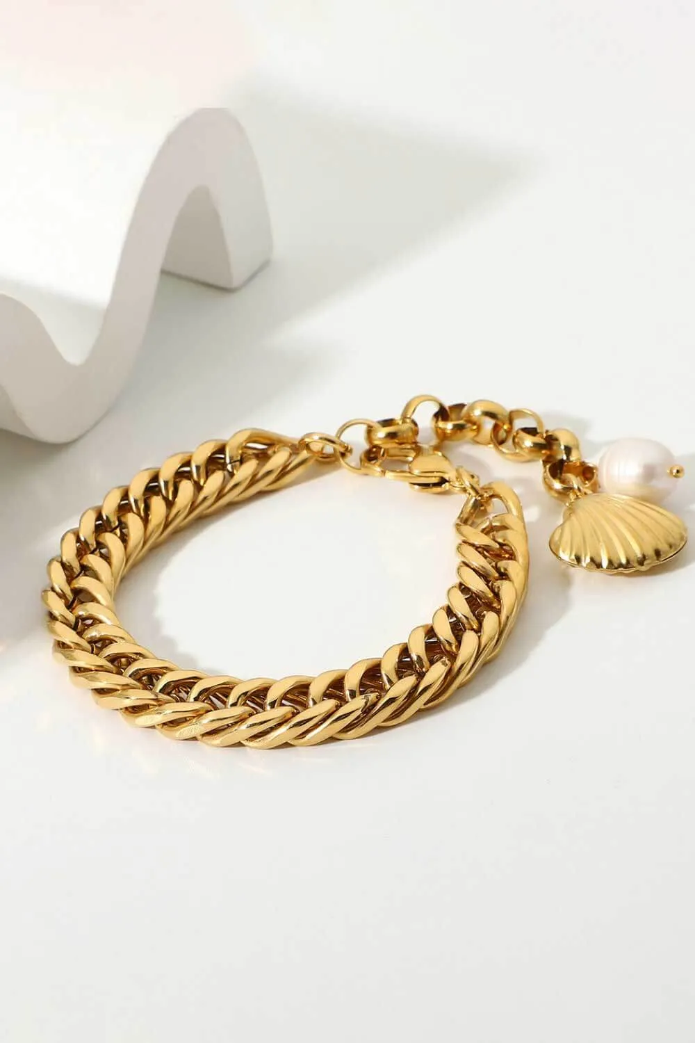 18K Gold-Plated Curb Chain Bracelet sold by Gigi Laurent product image thumbnail 4