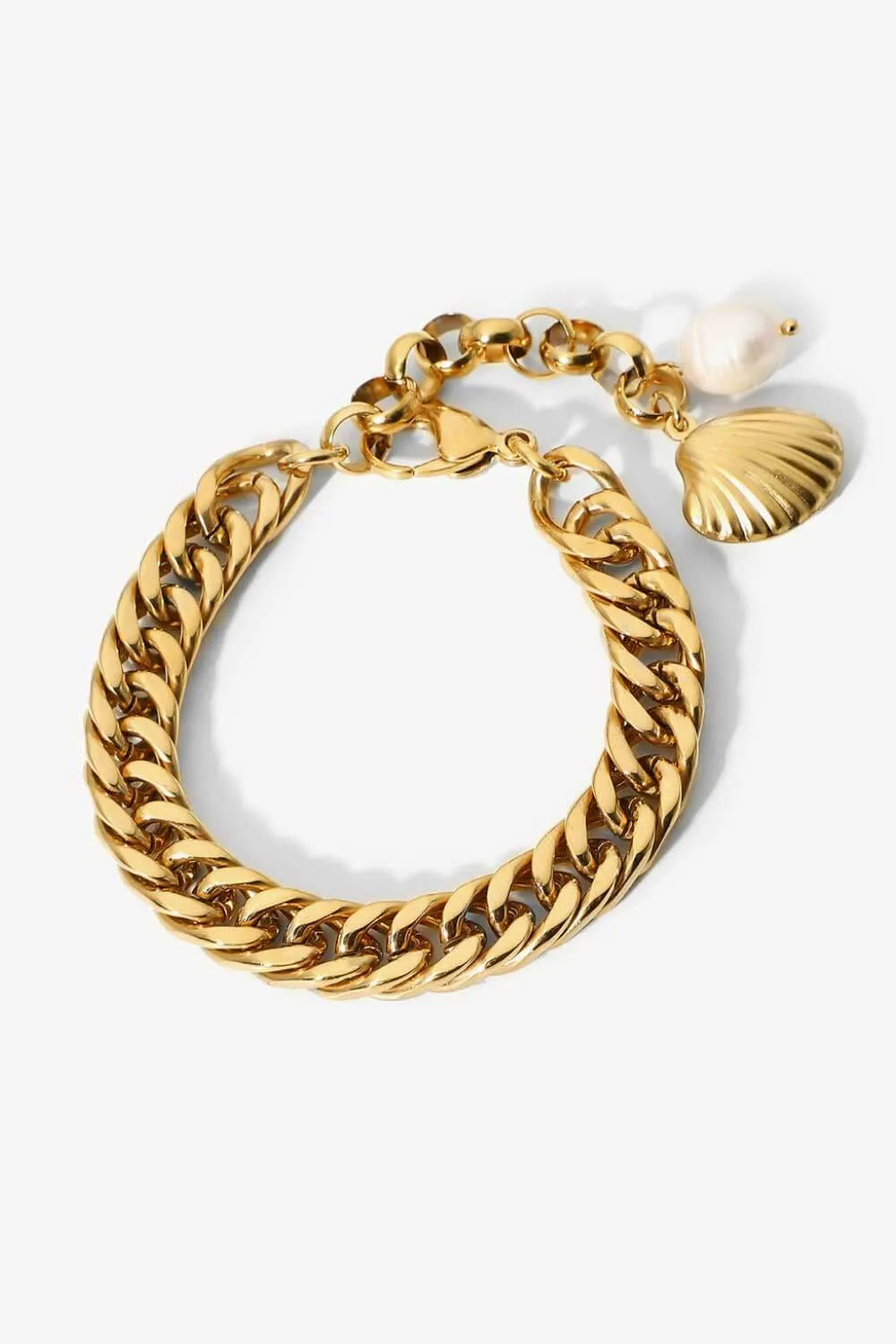 18K Gold-Plated Curb Chain Bracelet sold by Gigi Laurent