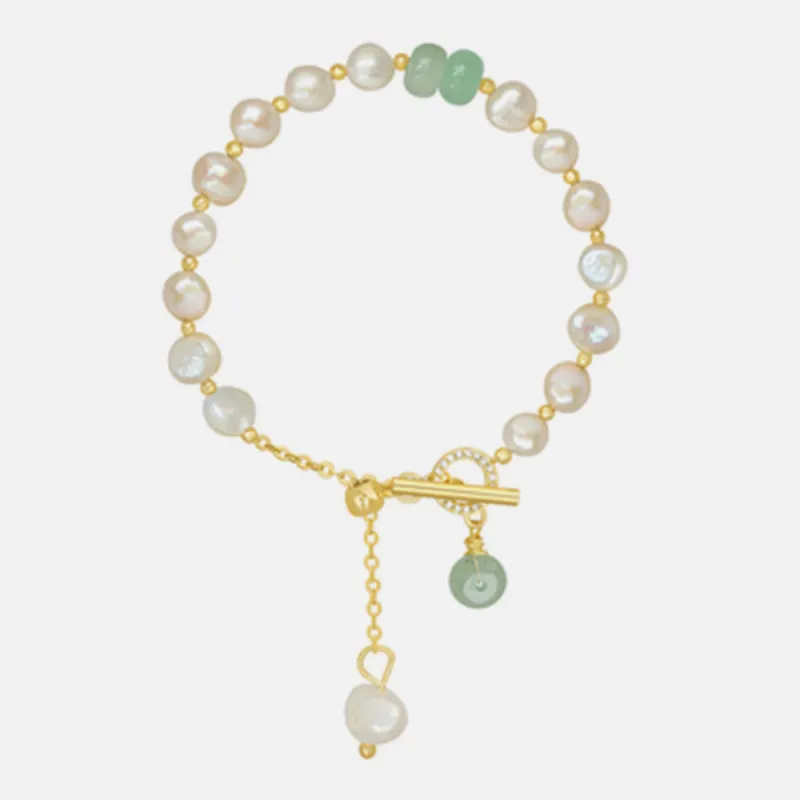 Pearl Green Stone Link Bracelet sold by Gigi Laurent