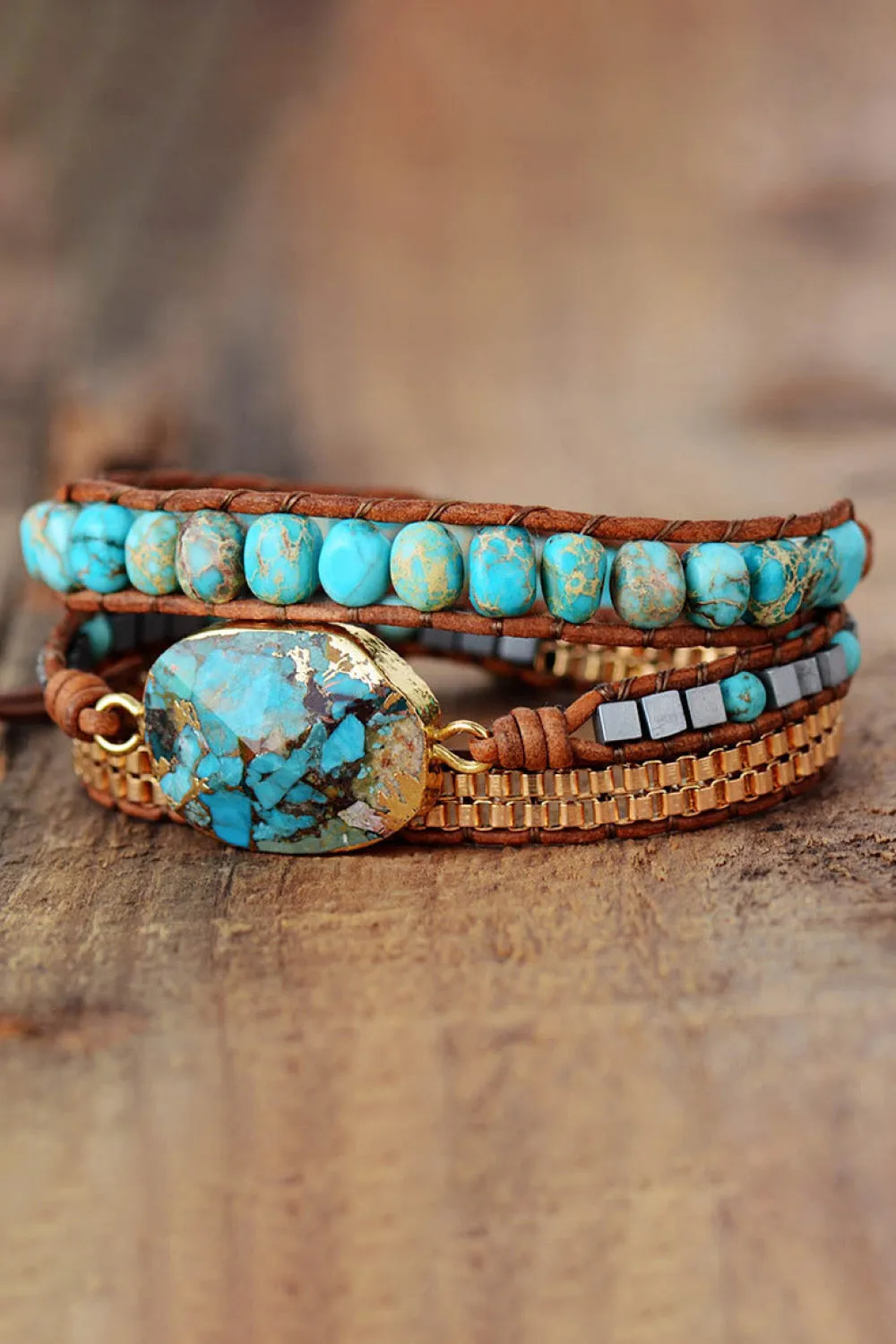 Handmade Natural Stone Copper Bracelet sold by Gigi Laurent product image thumbnail 4