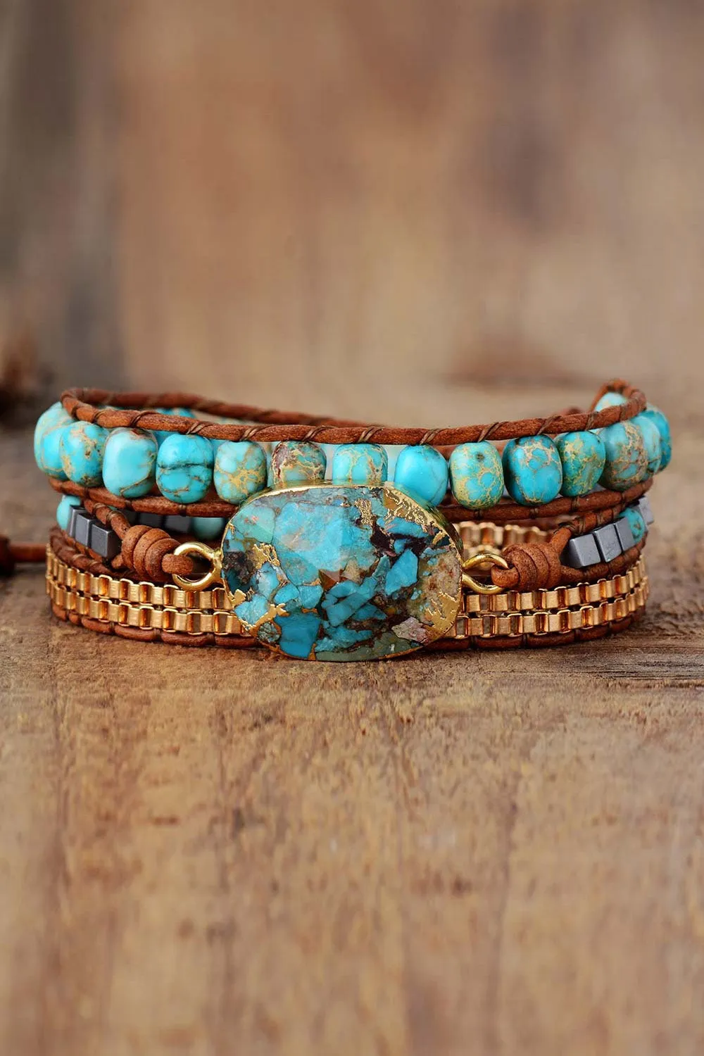 Handmade Natural Stone Copper Bracelet sold by Gigi Laurent product image thumbnail 3