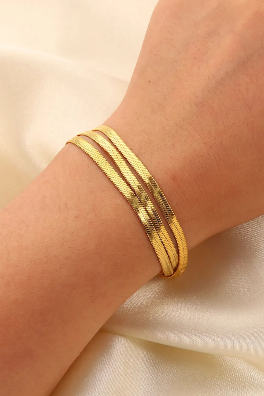 Triple-Layered Snake Chain Bracelet sold by Gigi Laurent product image thumbnail 5