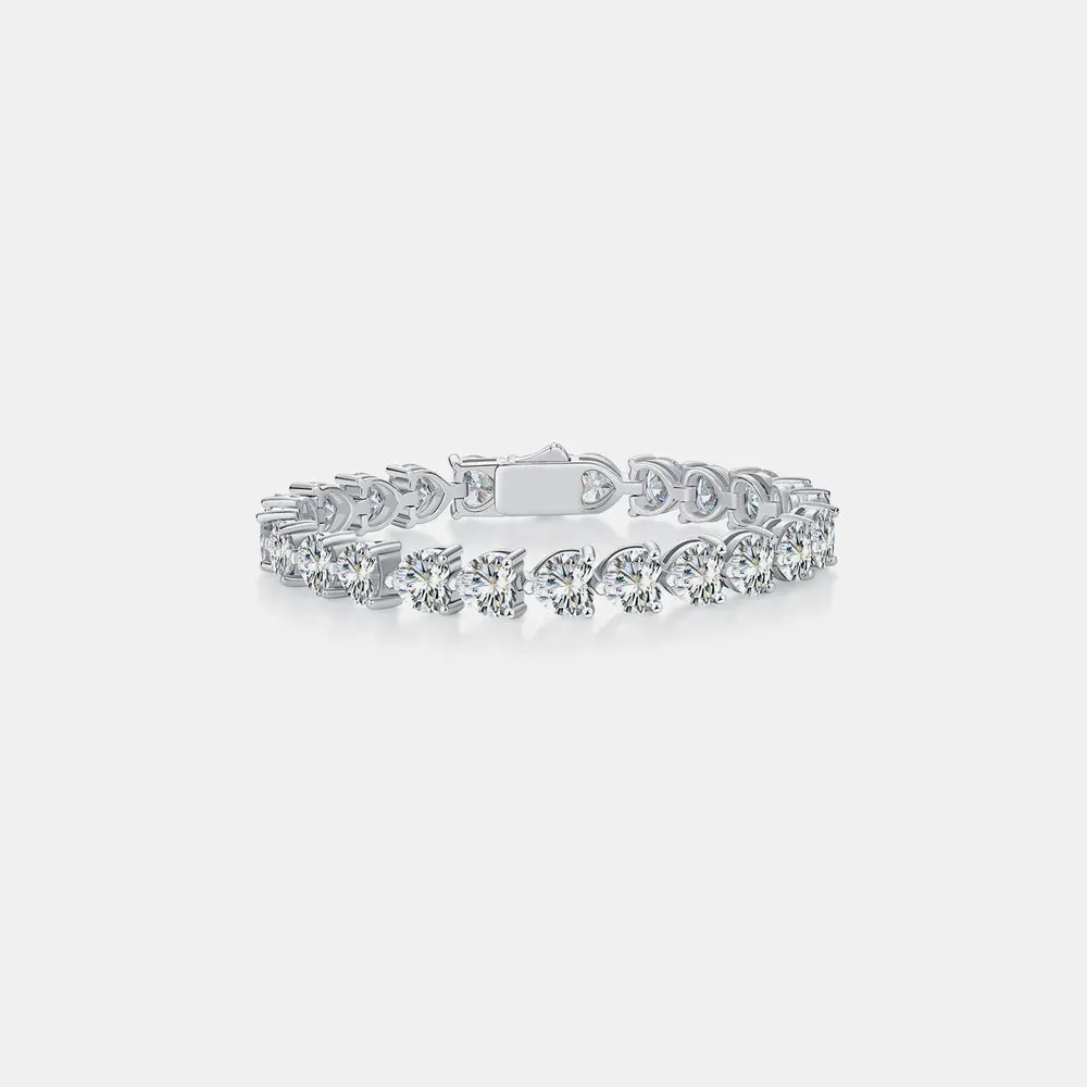 24 Carat Moissanite 925 Sterling Silver Heart Bracelet sold by Gigi Laurent product image thumbnail 3