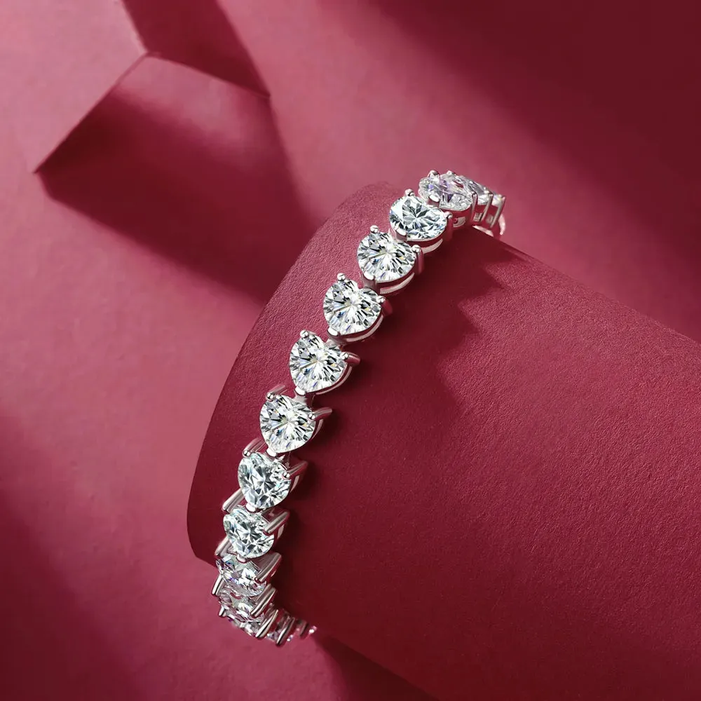 24 Carat Moissanite 925 Sterling Silver Heart Bracelet sold by Gigi Laurent product image thumbnail 2