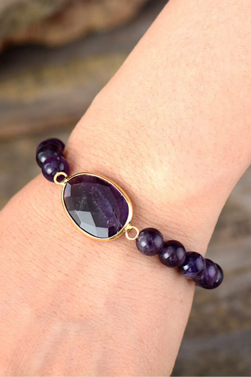 Handmade Amethyst Beaded Bracelet sold by Gigi Laurent product image thumbnail 2
