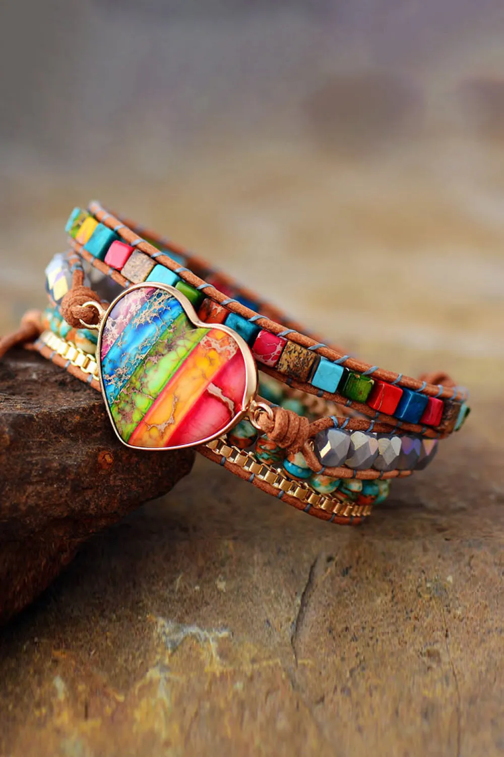Imperial Jasper & Crystal Layered Bracelet sold by Gigi Laurent product image thumbnail 4