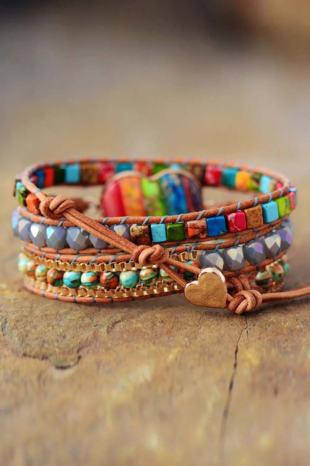 Imperial Jasper & Crystal Layered Bracelet sold by Gigi Laurent product image thumbnail 5