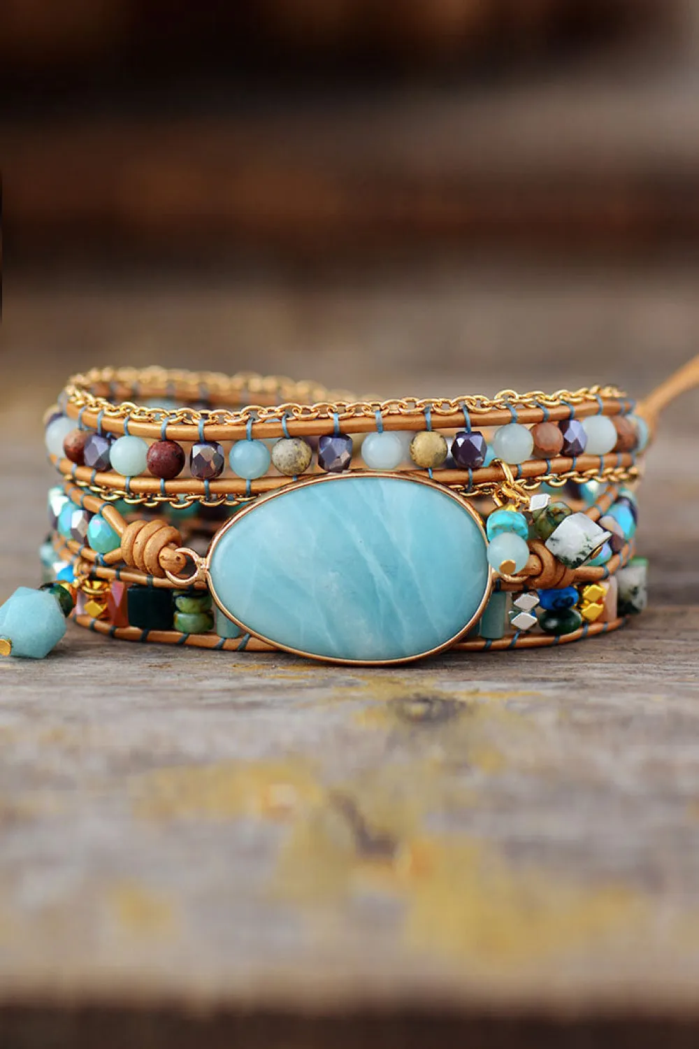 Handmade Natural Stone Beaded Triple Layer Bracelet sold by Gigi Laurent product image thumbnail 3
