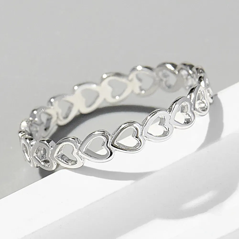 925 Sterling Silver Heart Link Ring sold by Gigi Laurent product image thumbnail 3