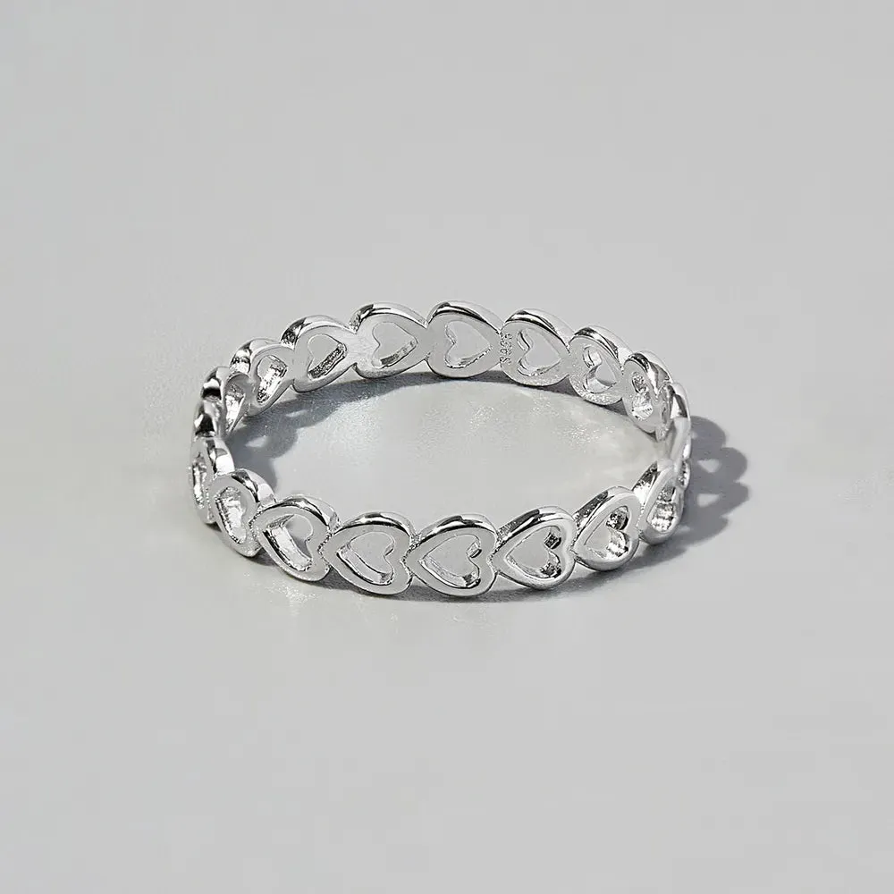 925 Sterling Silver Heart Link Ring sold by Gigi Laurent