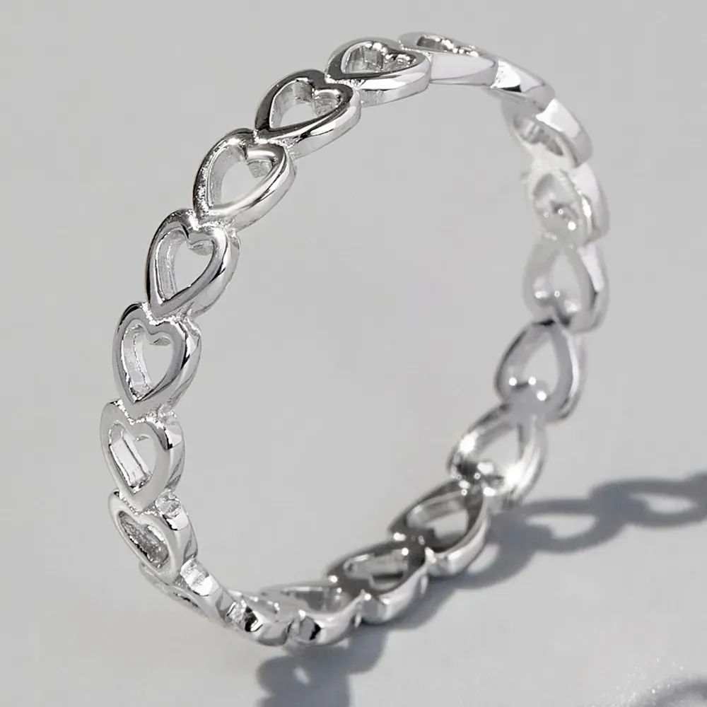 925 Sterling Silver Heart Link Ring sold by Gigi Laurent product image thumbnail 2