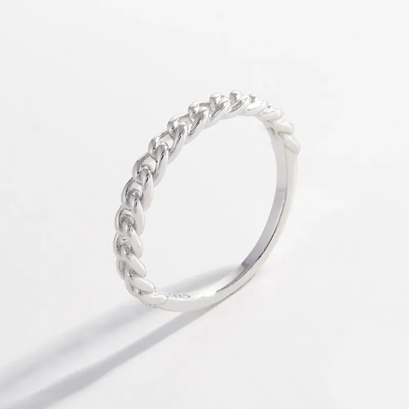 925 Sterling Silver Curb Chain Ring sold by Gigi Laurent