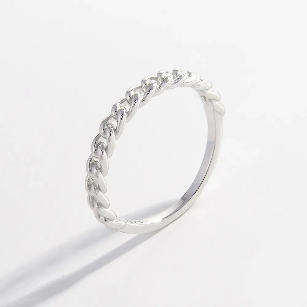 925 Sterling Silver Curb Chain Ring sold by Gigi Laurent