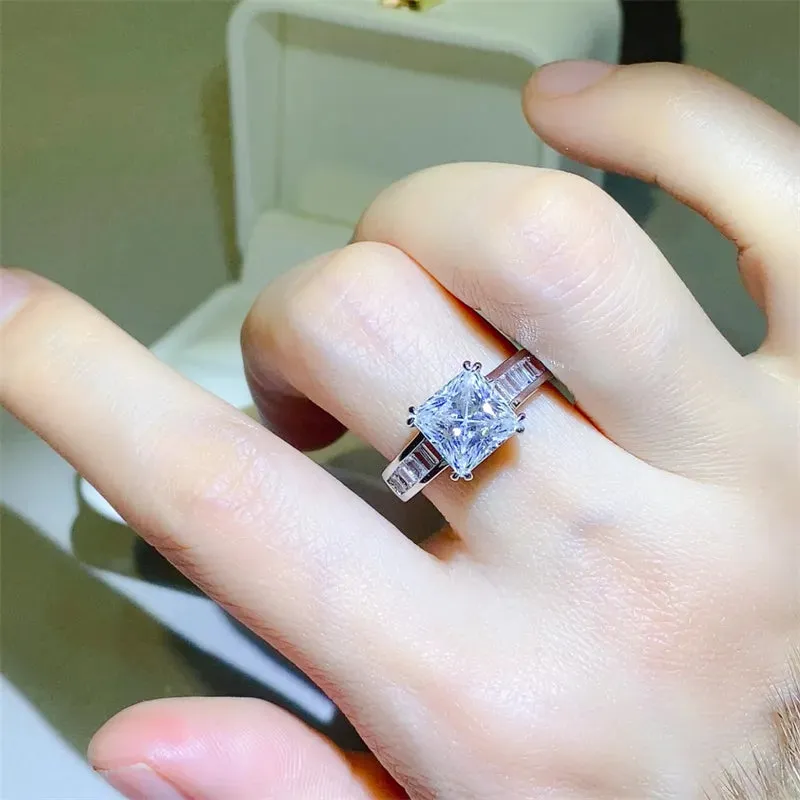 3 Carat Moissanite 925 Sterling Silver Square Shape Ring sold by Gigi Laurent