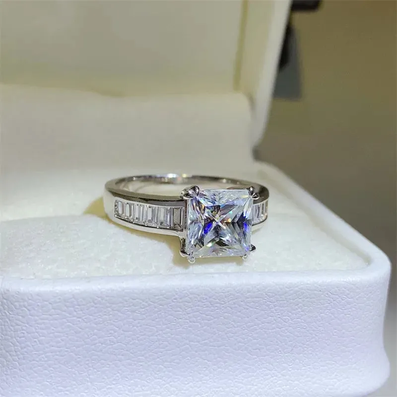 3 Carat Moissanite 925 Sterling Silver Square Shape Ring sold by Gigi Laurent product image thumbnail 3