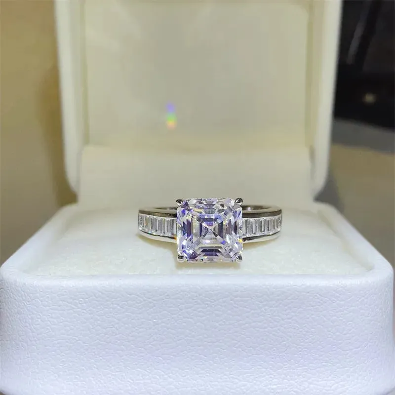 3 Carat Moissanite 925 Sterling Silver Square Shape Ring sold by Gigi Laurent product image thumbnail 2