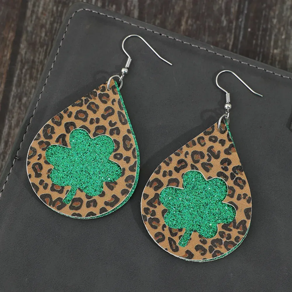 Leopard Hollowed Leather Teardrop Earrings sold by Gigi Laurent product image thumbnail 3