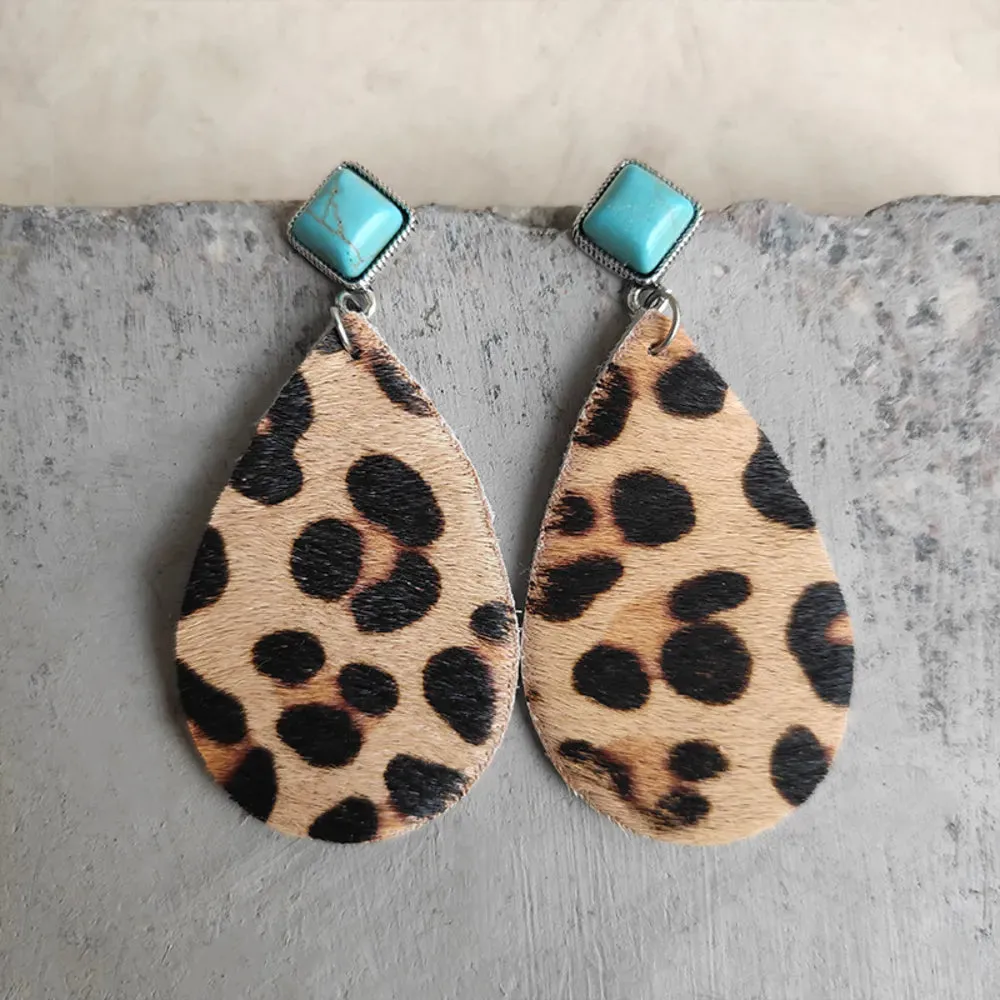 Artificial Turquoise Teardrop Earrings sold by Gigi Laurent product image thumbnail 5