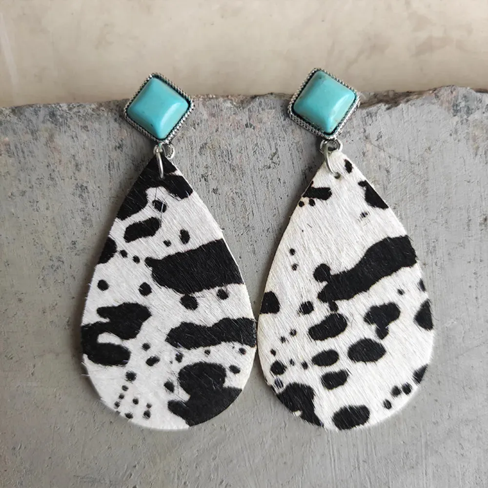 Artificial Turquoise Teardrop Earrings sold by Gigi Laurent product image thumbnail 3