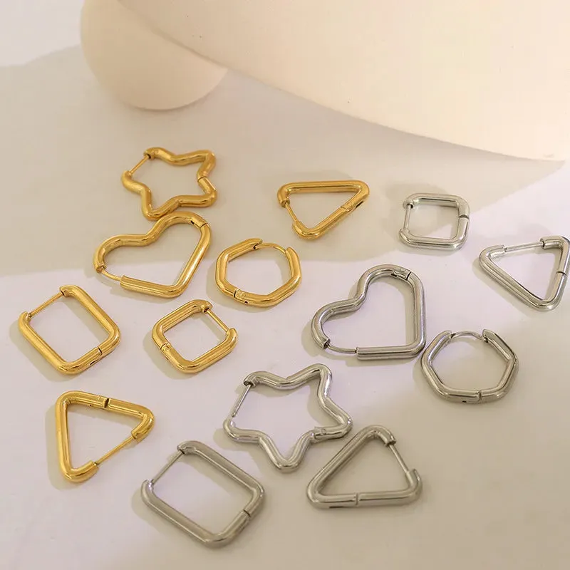 Titanium Steel Geometric Huggie Earrings sold by Gigi Laurent