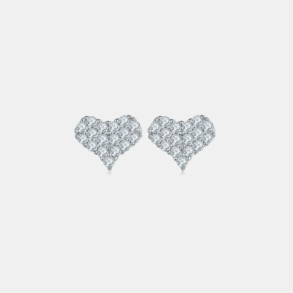 Moissanite 925 Sterling Silver Heart Stud Earrings sold by Gigi Laurent product image thumbnail 3