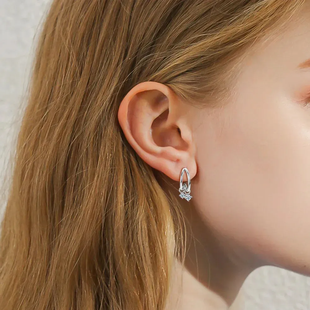 925 Sterling Silver Moissanite C-Hoop Earrings sold by Gigi Laurent product image thumbnail 2