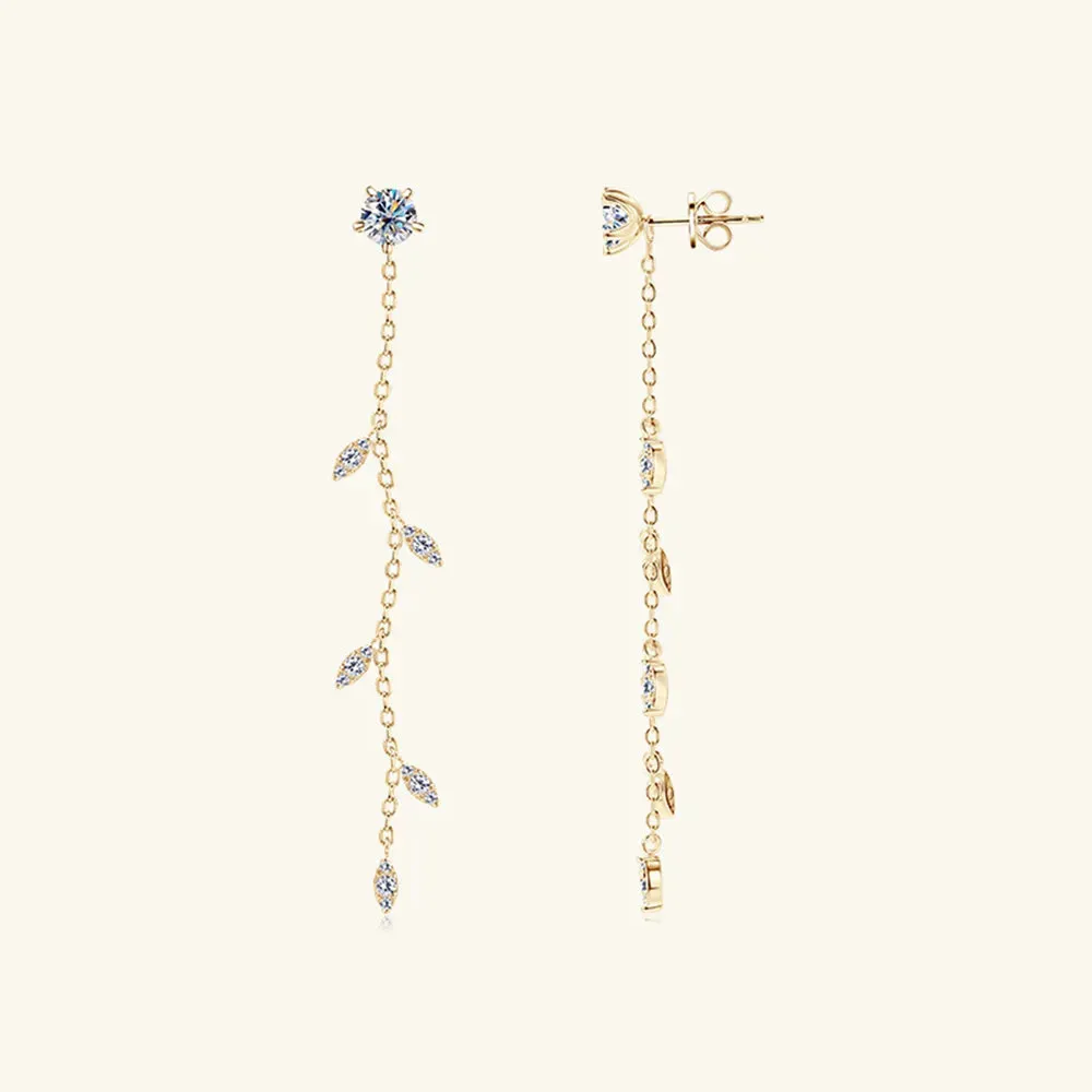 1.38 Carat Moissanite 925 Sterling Silver Leaf Earrings sold by Gigi Laurent product image thumbnail 3