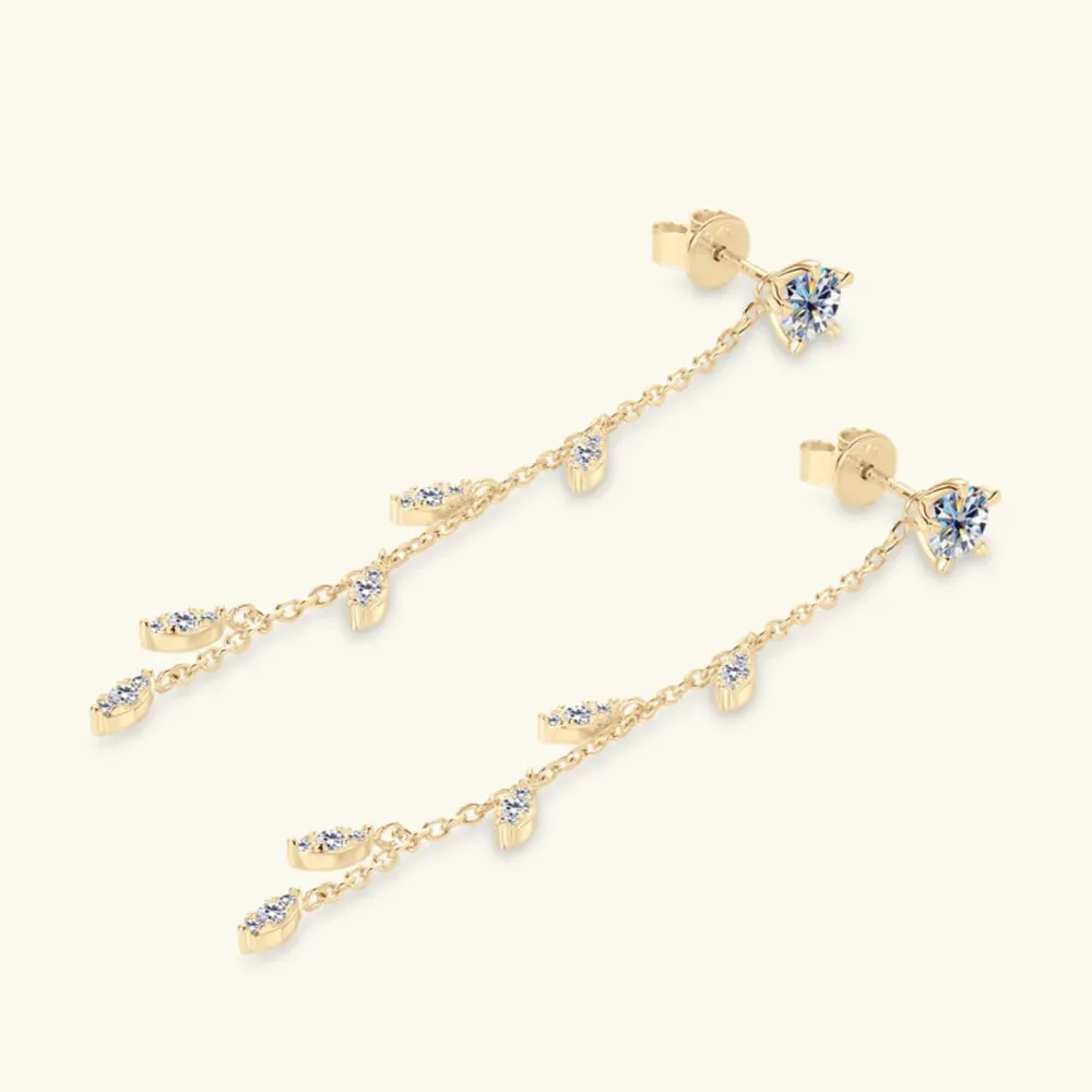 1.38 Carat Moissanite 925 Sterling Silver Leaf Earrings sold by Gigi Laurent product image thumbnail 5