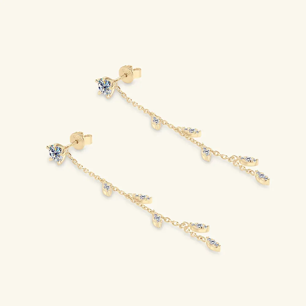 1.38 Carat Moissanite 925 Sterling Silver Leaf Earrings sold by Gigi Laurent product image thumbnail 4