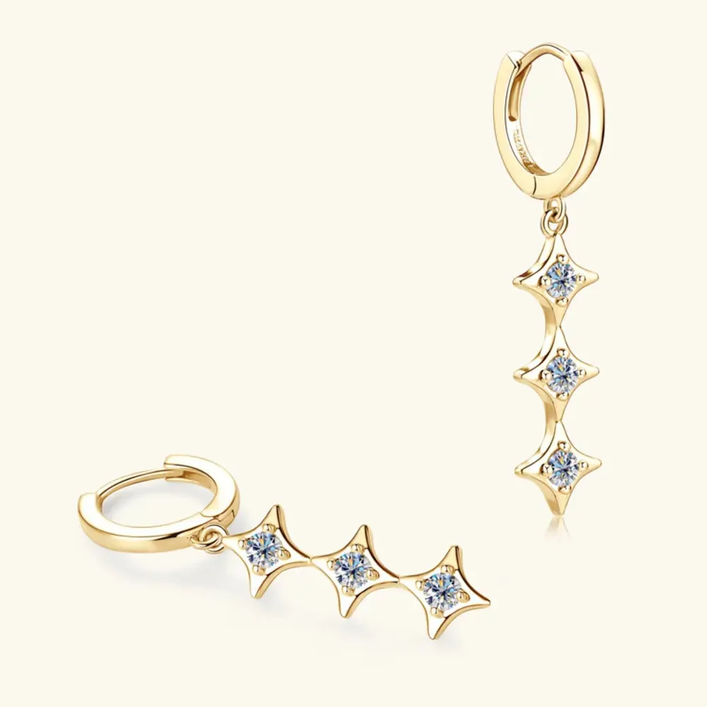 Moissanite 925 Sterling Silver Geometric Shape Earrings sold by Gigi Laurent product image thumbnail 4