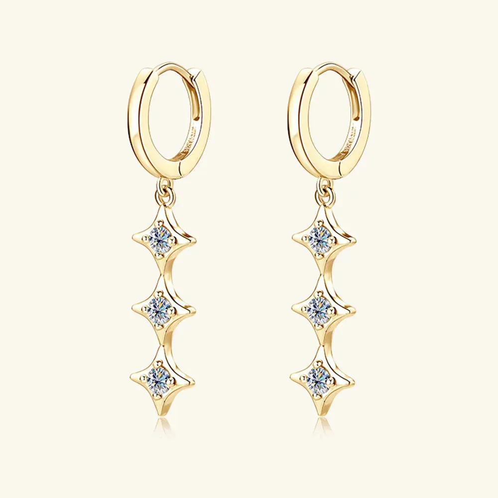 Moissanite 925 Sterling Silver Geometric Shape Earrings sold by Gigi Laurent product image thumbnail 2