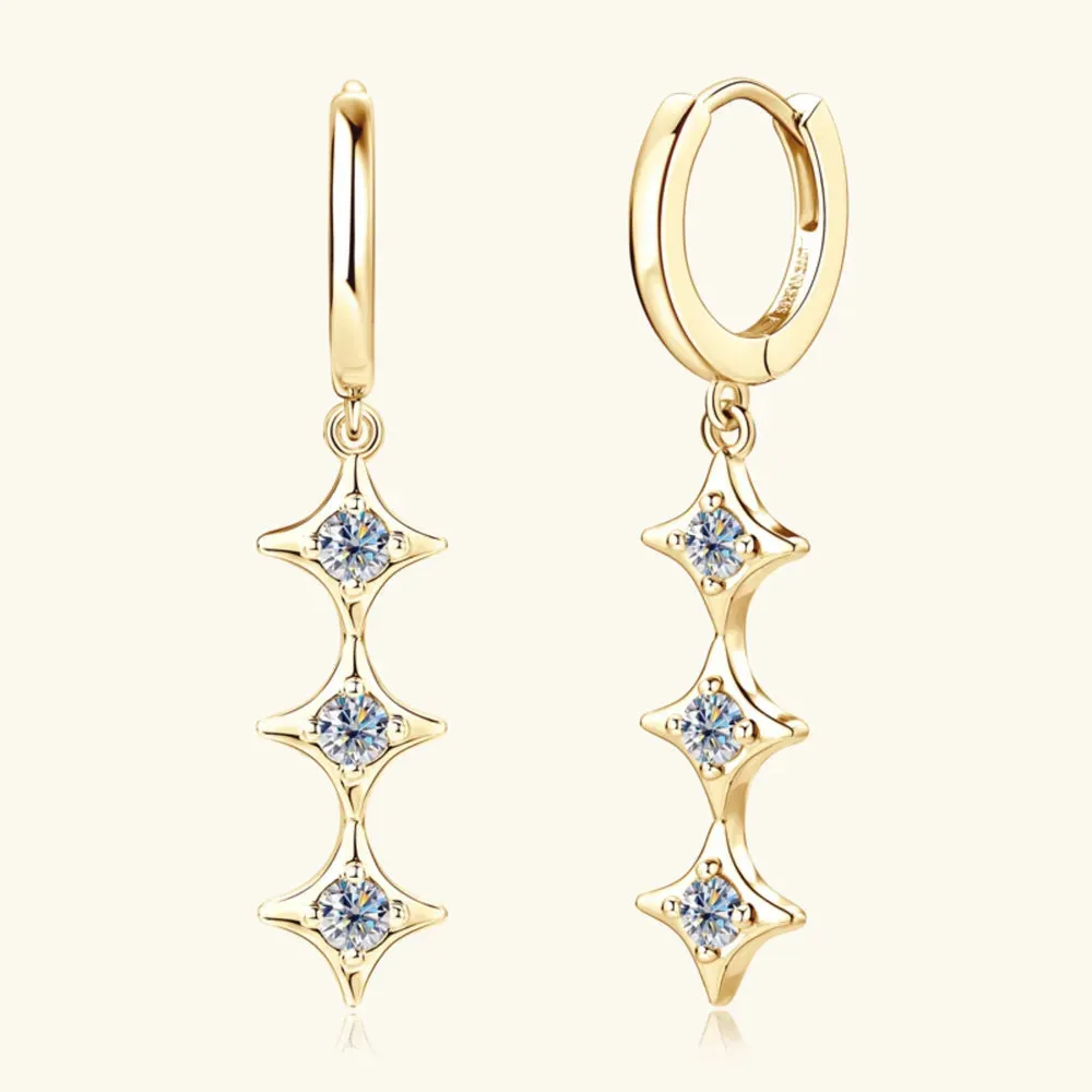Moissanite 925 Sterling Silver Geometric Shape Earrings sold by Gigi Laurent product image thumbnail 3